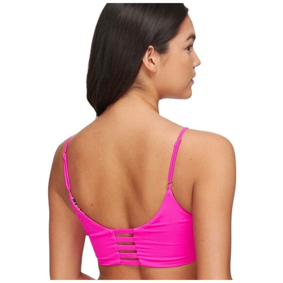 NWOT! Maaji Hibiscus Pink Reversible Bralette Bikini Top  L - Picture 4 of 10